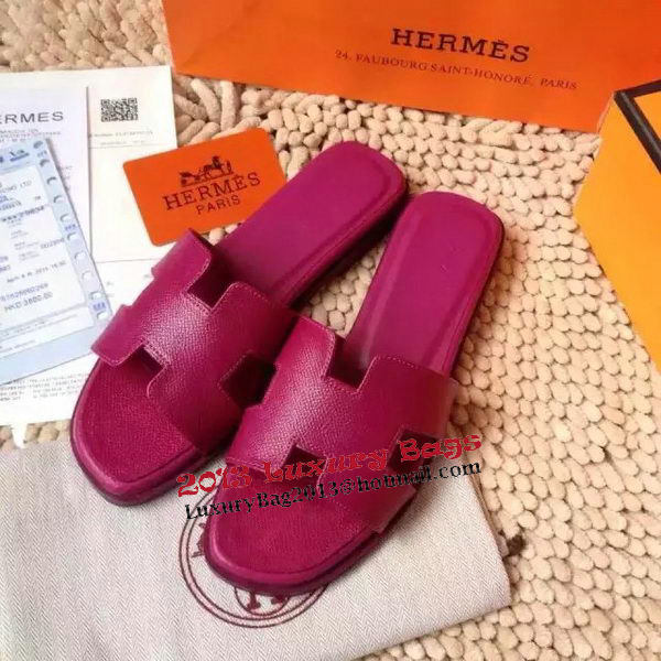 Hermes Slipper Calfskin Leather HO0476 Rose