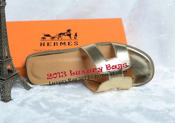 Hermes Slipper Leather HO0418 Gold