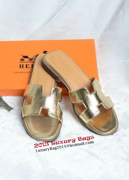 Hermes Slipper Leather HO0418 Gold