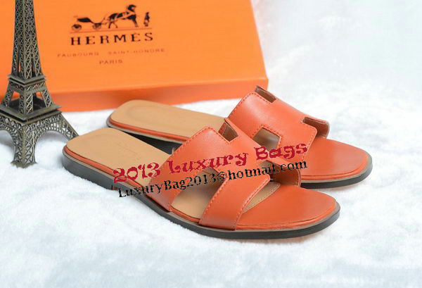 Hermes Slipper Leather HO0418 Orange