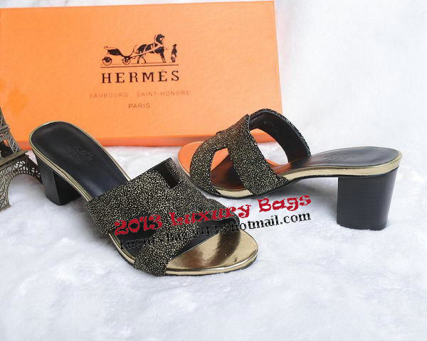 Hermes Slipper Suede Leather HO0449 Black