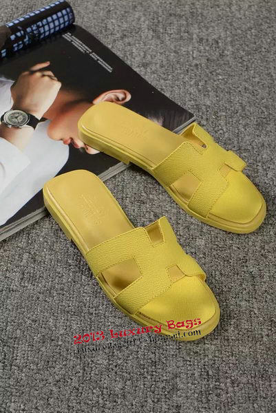 Hermes Slipper Togo Leather HO060 Lemon