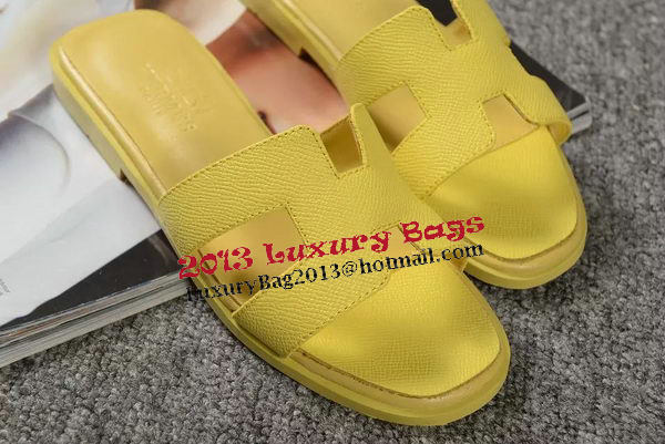 Hermes Slipper Togo Leather HO060 Lemon