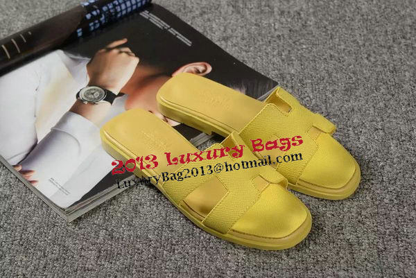Hermes Slipper Togo Leather HO060 Lemon