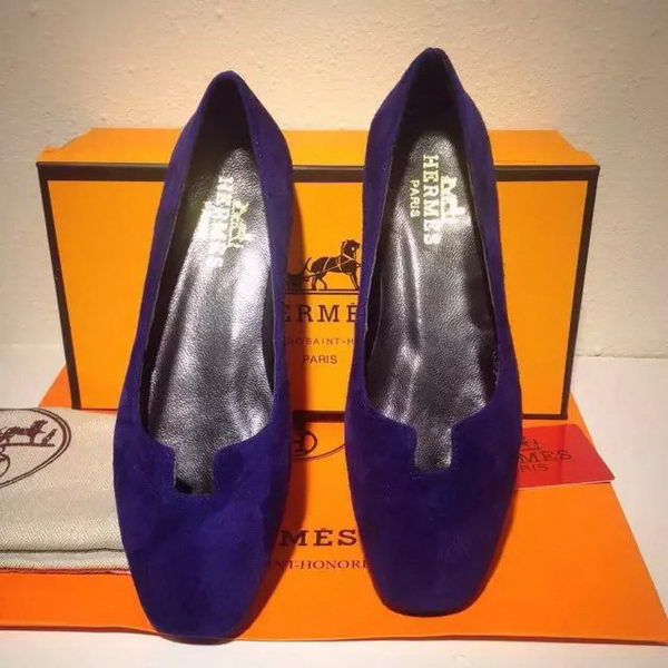 Hermes Suede Leather Flat HO0410 Purple