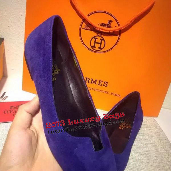 Hermes Suede Leather Flat HO0410 Purple