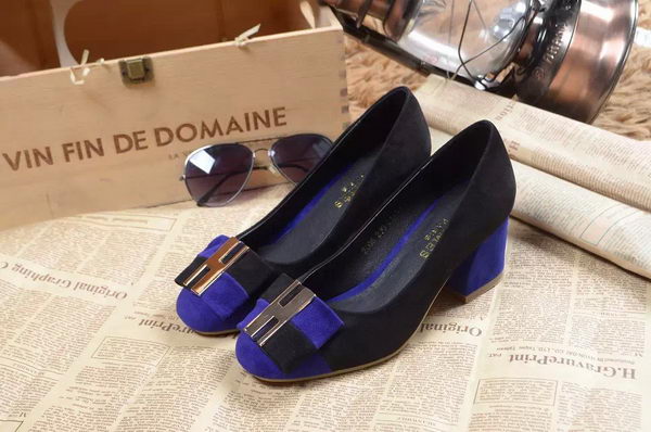 Hermes Suede Leather Pump HO0465 Blue