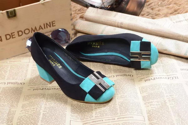 Hermes Suede Leather Pump HO0465 Green
