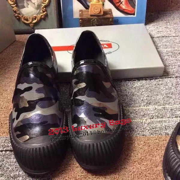 Prada Casual Shoes Calfskin Leather PD427 Black