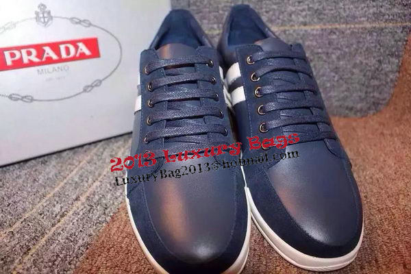 Prada Casual Shoes Sudde Leather PD415 Blue