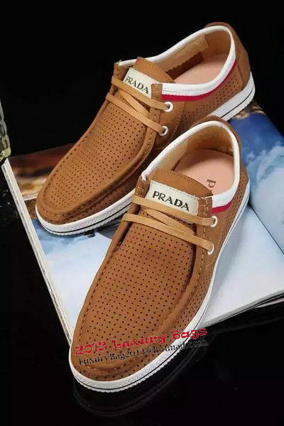 Prada Casual Shoes Suede Leather PD412 Brown