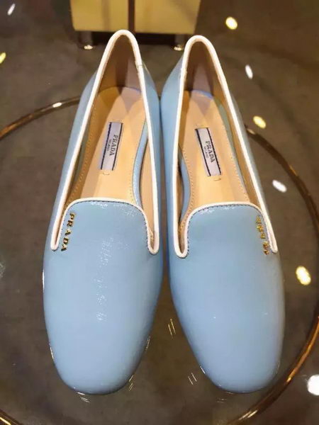 Prada Patent Leather Flat Shoe PD441 Light Blue