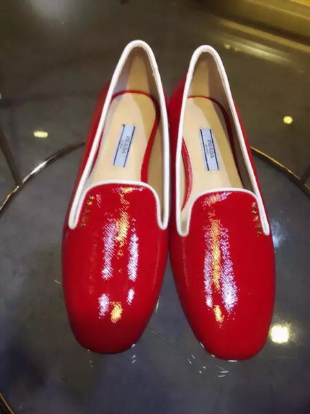 Prada Patent Leather Flat Shoe PD441 Red