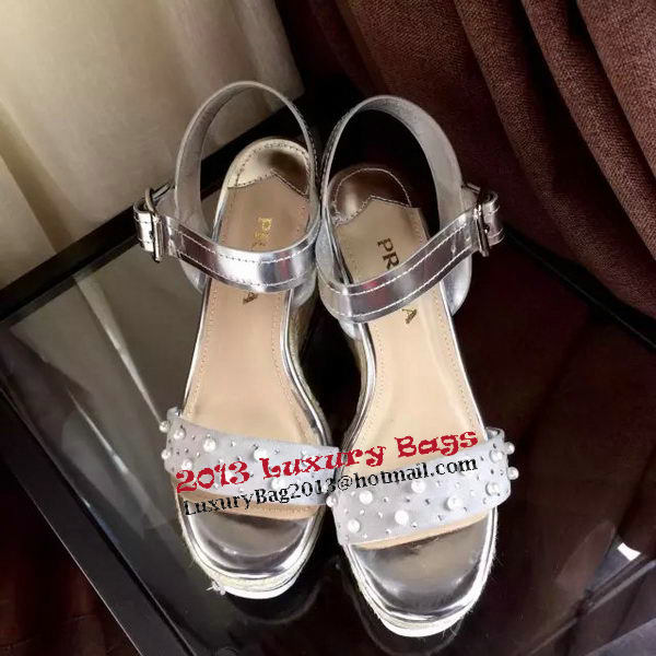 Prada 60mm Sandal Satin PD435 Silver