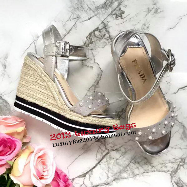 Prada 60mm Sandal Satin PD435 Silver