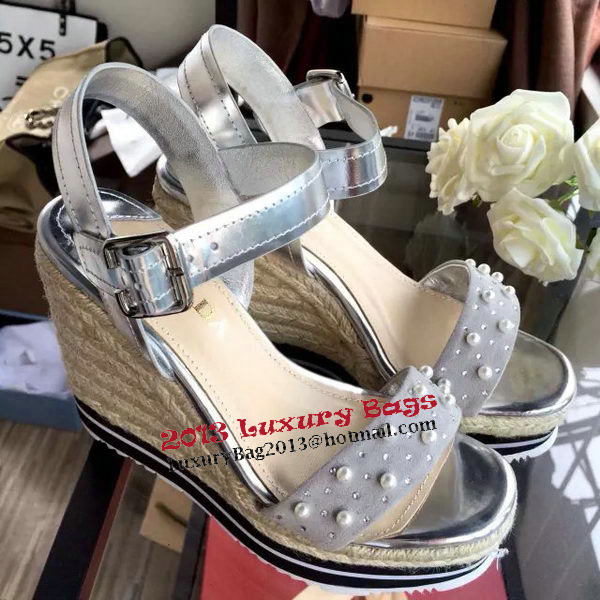 Prada 60mm Sandal Satin PD435 Silver