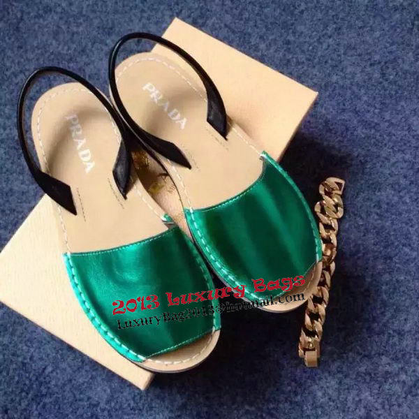 Prada Sandals Leather PD405 Green