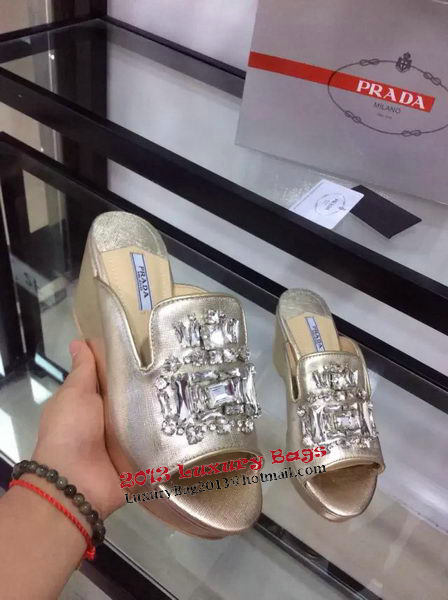 Prada Slipper Leather PD407 Gold