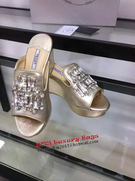 Prada Slipper Leather PD407 Gold