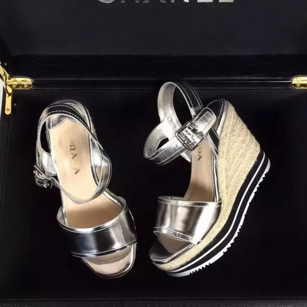 Prada Wedges Sandal PD451 Silver