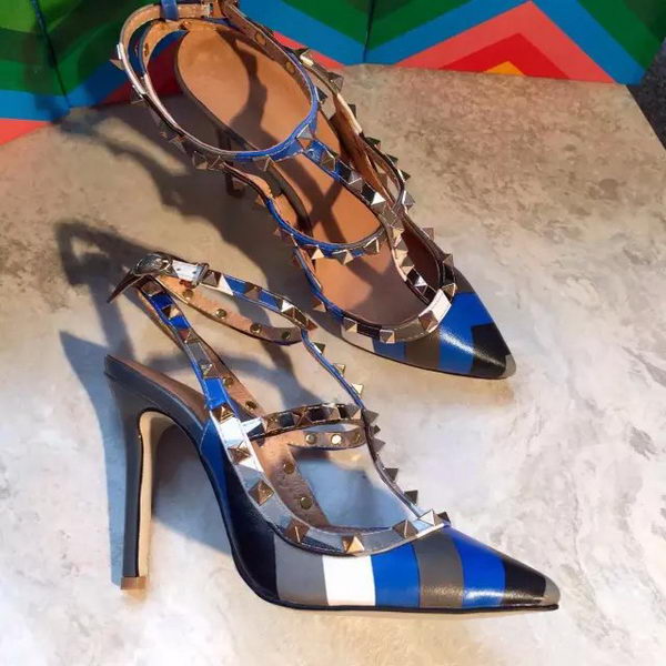 Valentino Calfskin Leather 80mm Pump VT517 Blue