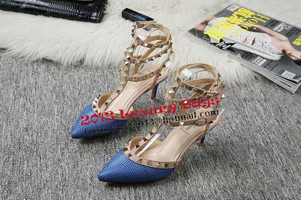 Valentino Lizard Leather Pump VT470 Blue