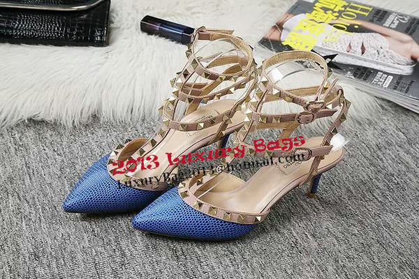 Valentino Lizard Leather Pump VT470 Blue