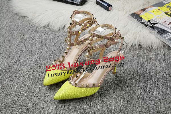 Valentino Lizard Leather Pump VT470 Lemon