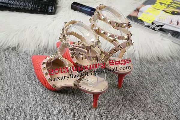 Valentino Lizard Leather Pump VT470 Orange