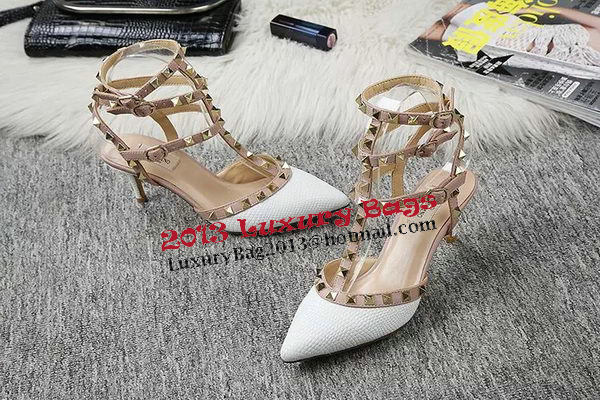 Valentino Lizard Leather Pump VT470 White
