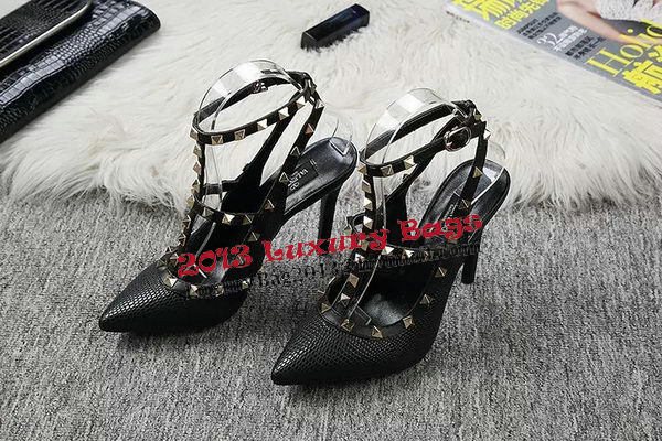 Valentino Lizard Leather Pump VT478 Black