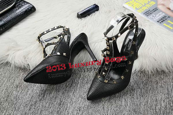 Valentino Lizard Leather Pump VT478 Black