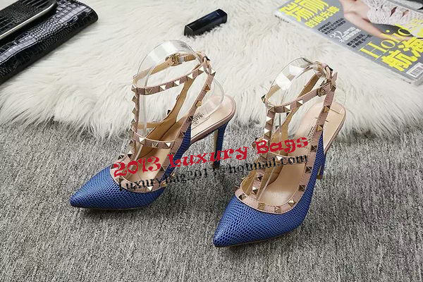 Valentino Lizard Leather Pump VT478 Blue