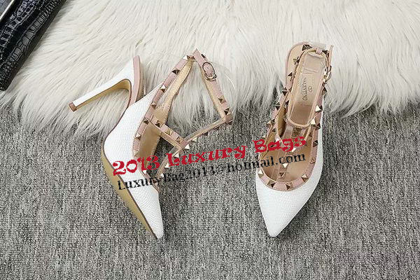 Valentino Lizard Leather Pump VT478 White