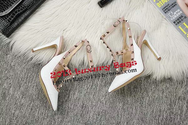 Valentino Lizard Leather Pump VT478 White