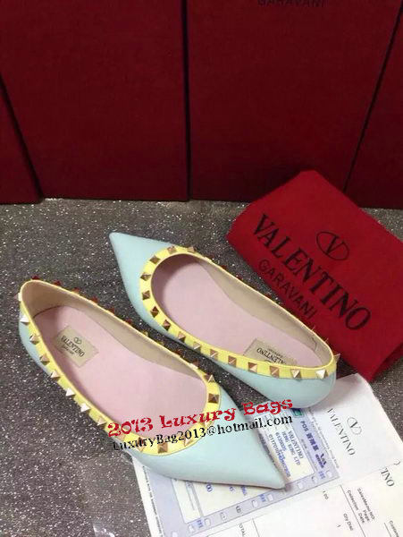 Valentino Point-Toe Flat Sheepskin Leather VT422 Light Green