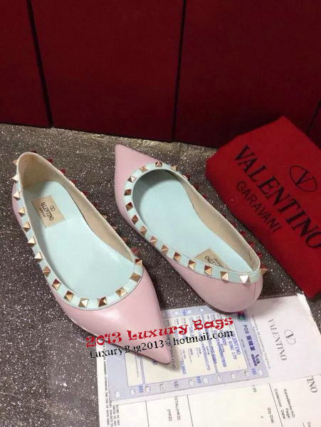 Valentino Point-Toe Flat Sheepskin Leather VT422 Pink