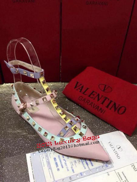 Valentino Point-Toe Flat Sheepskin Leather VT425 Pink