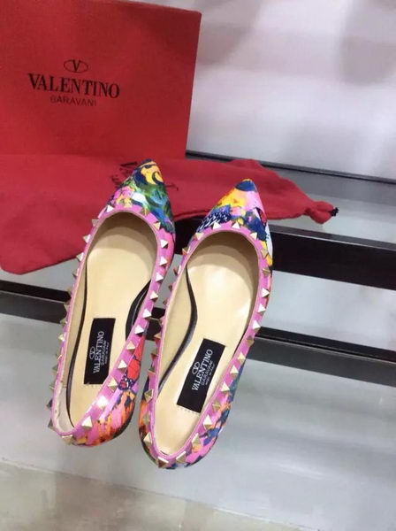 Valentino Point-Toe Flat Sheepskin Leather VT514 Rose