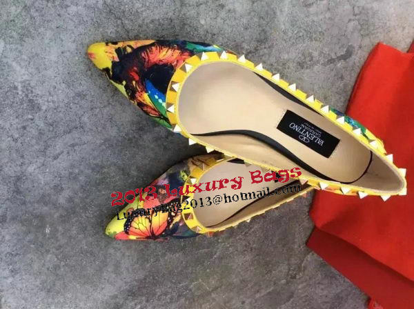 Valentino Point-Toe Flat Sheepskin Leather VT514 Yellow