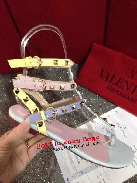 Valentino Sandals Leather VT424 Pink&SkyBlue