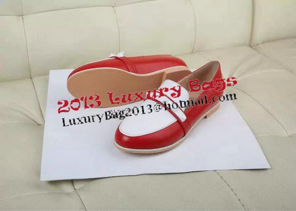 Chanel Casual Shoes Leather CH1313 Red&White