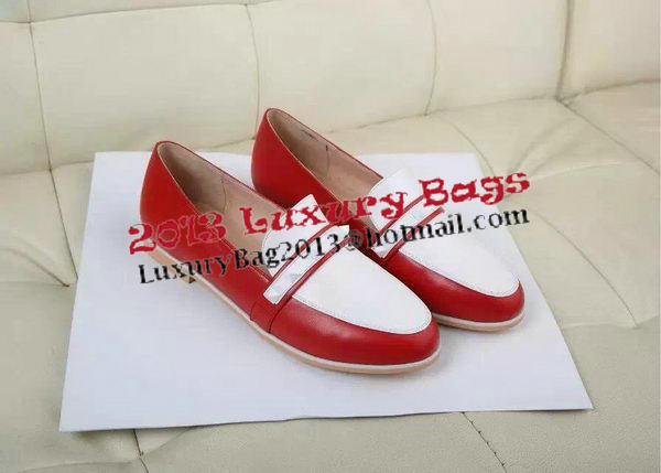 Chanel Casual Shoes Leather CH1313 Red&White