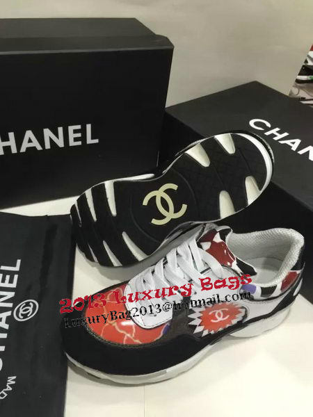 Chanel Casual Shoes Suede Leather CH1329 Black&Red