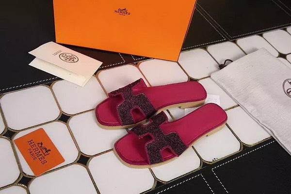 Hermes Slipper Leather HO0509 Rose