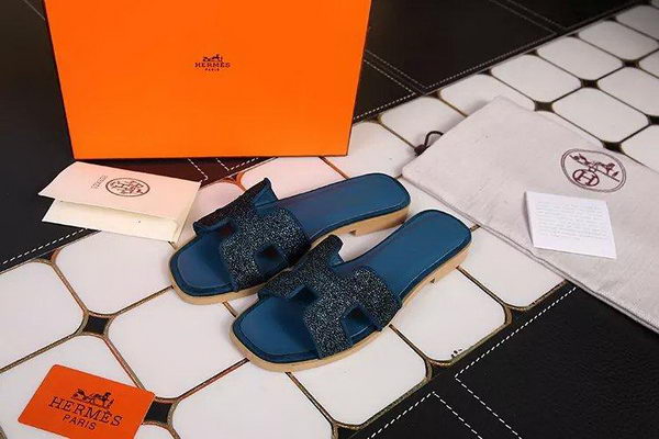 Hermes Slipper Leather HO0509 Royal