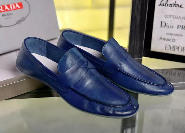 Prada Casual Shoes Leather PD453 Blue