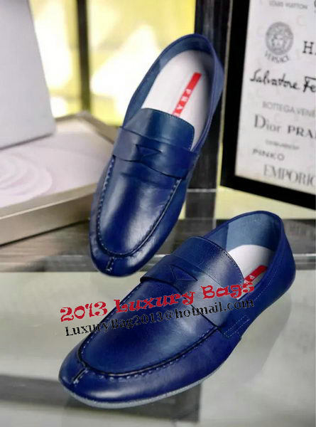 Prada Casual Shoes Leather PD453 Blue