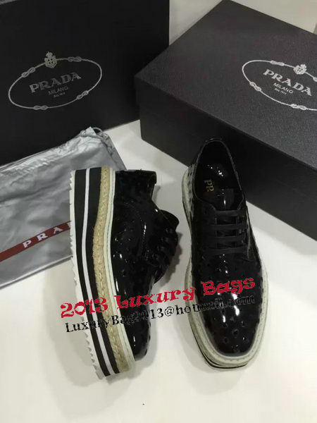 Prada Casual Shoes Leather PD457 Black