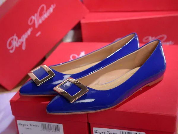 Roger Vivier Patent Leather Flat RV266 Blue